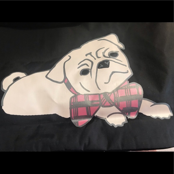 EUC LeSportsac Large Black 2-Sided 2 Different Dog Print Nylon Tote - Picture 5 of 10